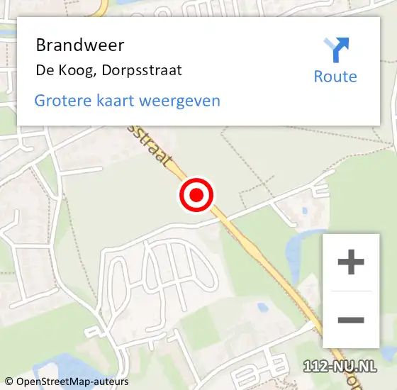 Locatie op kaart van de 112 melding: Brandweer De Koog, Dorpsstraat op 28 maart 2018 12:46