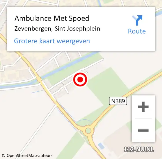 Locatie op kaart van de 112 melding: Ambulance Met Spoed Naar Zevenbergen, Sint Josephplein op 28 maart 2018 13:01