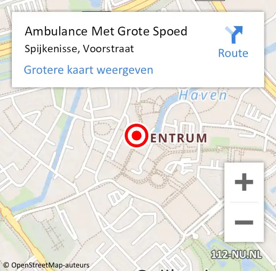 Locatie op kaart van de 112 melding: Ambulance Met Grote Spoed Naar Spijkenisse, Voorstraat op 28 maart 2018 13:23