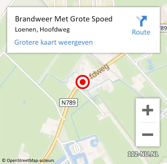 Locatie op kaart van de 112 melding: Brandweer Met Grote Spoed Naar Loenen, Hoofdweg op 28 maart 2018 13:28