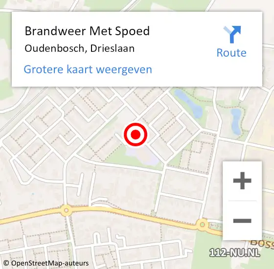 Locatie op kaart van de 112 melding: Brandweer Met Spoed Naar Oudenbosch, Drieslaan op 28 maart 2018 13:47