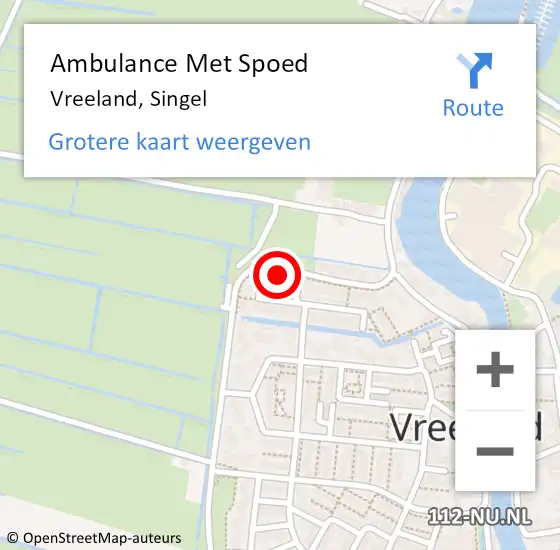 Locatie op kaart van de 112 melding: Ambulance Met Spoed Naar Vreeland, Singel op 28 maart 2018 14:14