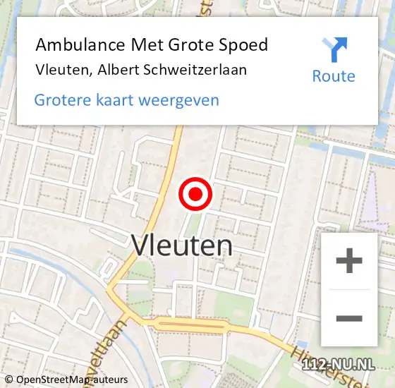 Locatie op kaart van de 112 melding: Ambulance Met Grote Spoed Naar Vleuten, Albert Schweitzerlaan op 28 maart 2018 17:04