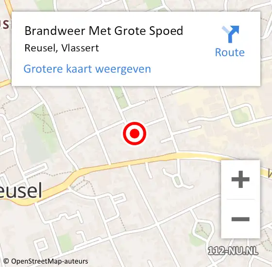 Locatie op kaart van de 112 melding: Brandweer Met Grote Spoed Naar Reusel, Vlassert op 28 maart 2018 18:17