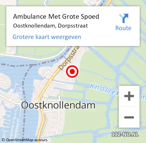 Locatie op kaart van de 112 melding: Ambulance Met Grote Spoed Naar Oostknollendam, Dorpsstraat op 28 maart 2018 18:35