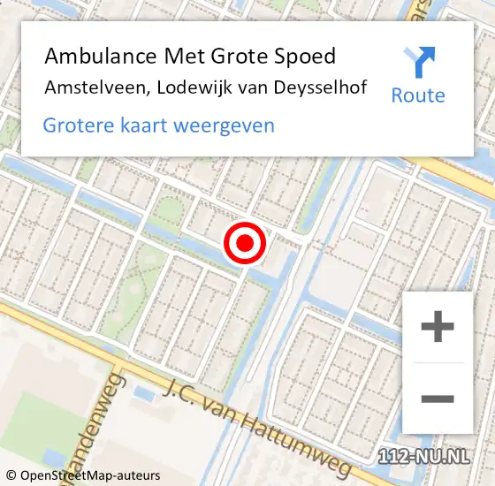 Locatie op kaart van de 112 melding: Ambulance Met Grote Spoed Naar Amstelveen, Lodewijk van Deysselhof op 28 maart 2018 19:17