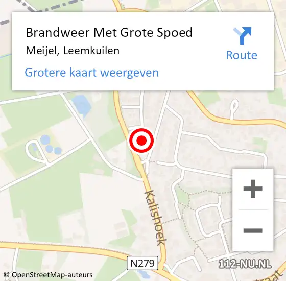 Locatie op kaart van de 112 melding: Brandweer Met Grote Spoed Naar Meijel, Leemkuilen op 28 maart 2018 20:02