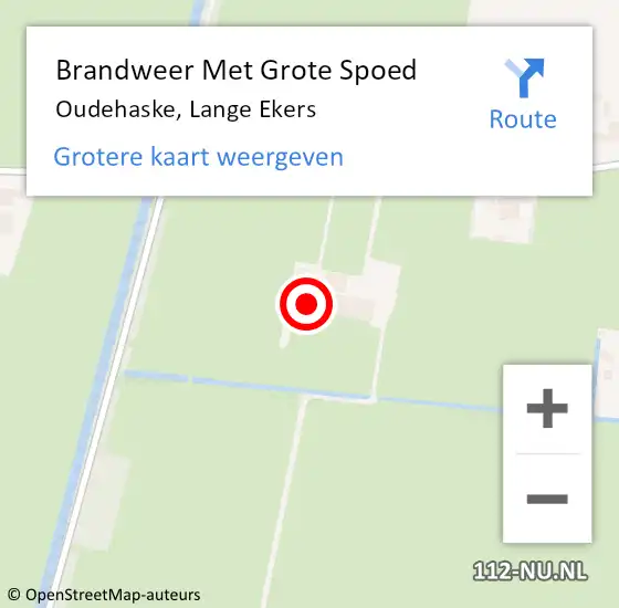 Locatie op kaart van de 112 melding: Brandweer Met Grote Spoed Naar Oudehaske, Lange Ekers op 29 maart 2018 01:34