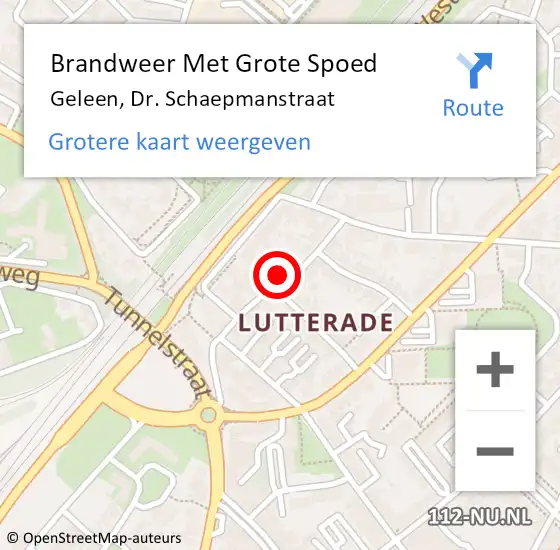 Locatie op kaart van de 112 melding: Brandweer Met Grote Spoed Naar Geleen, Dr. Schaepmanstraat op 29 maart 2018 03:44