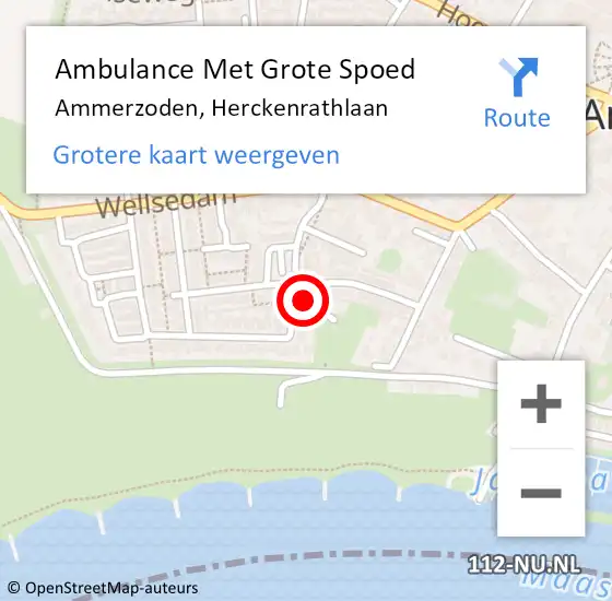 Locatie op kaart van de 112 melding: Ambulance Met Grote Spoed Naar Ammerzoden, Herckenrathlaan op 29 maart 2018 05:21