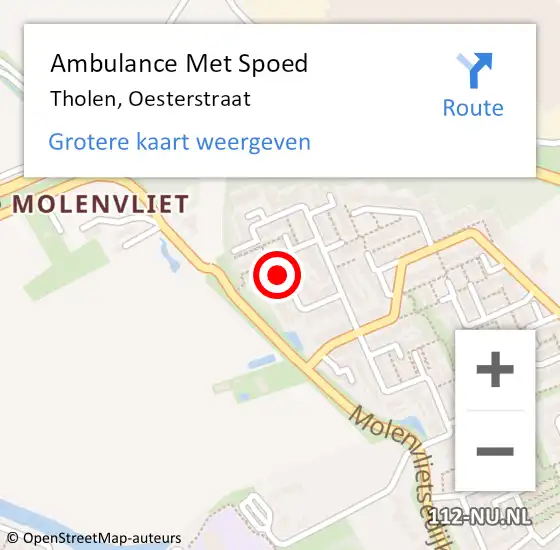 Locatie op kaart van de 112 melding: Ambulance Met Spoed Naar Tholen, Oesterstraat op 29 maart 2018 05:46