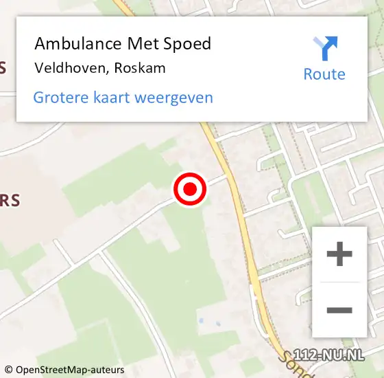 Locatie op kaart van de 112 melding: Ambulance Met Spoed Naar Veldhoven, Roskam op 29 maart 2018 06:03