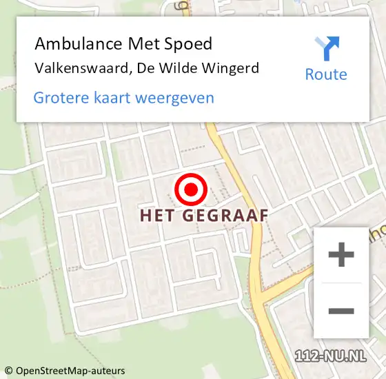 Locatie op kaart van de 112 melding: Ambulance Met Spoed Naar Valkenswaard, De Wilde Wingerd op 29 maart 2018 06:03