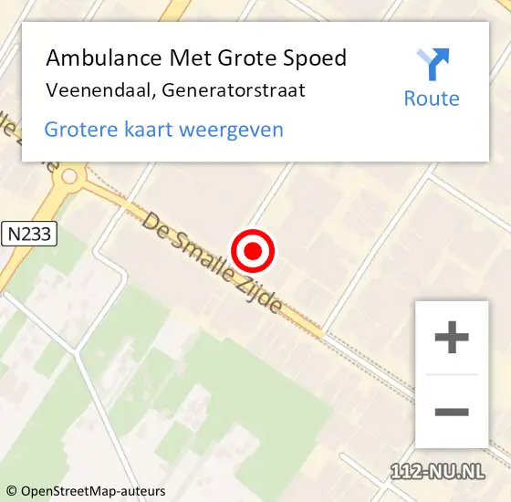 Locatie op kaart van de 112 melding: Ambulance Met Grote Spoed Naar Veenendaal, Generatorstraat op 29 maart 2018 06:12