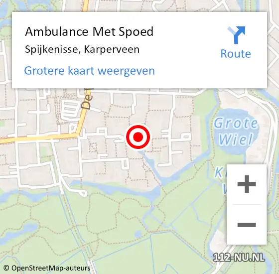 Locatie op kaart van de 112 melding: Ambulance Met Spoed Naar Spijkenisse, Karperveen op 29 maart 2018 06:40