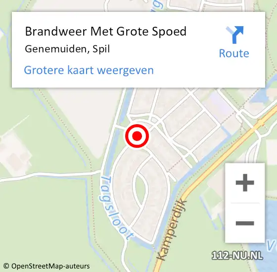Locatie op kaart van de 112 melding: Brandweer Met Grote Spoed Naar Genemuiden, Spil op 29 maart 2018 08:33