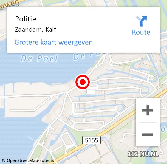 Locatie op kaart van de 112 melding: Politie Zaandam, Kalf op 29 maart 2018 08:39