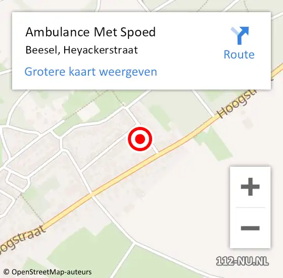 Locatie op kaart van de 112 melding: Ambulance Met Spoed Naar Beesel, Heyackerstraat op 20 februari 2014 14:33