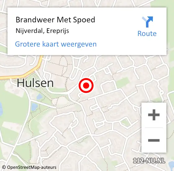 Locatie op kaart van de 112 melding: Brandweer Met Spoed Naar Nijverdal, Ereprijs op 29 maart 2018 09:51