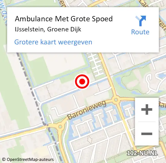 Locatie op kaart van de 112 melding: Ambulance Met Grote Spoed Naar IJsselstein, Groene Dijk op 29 maart 2018 10:33