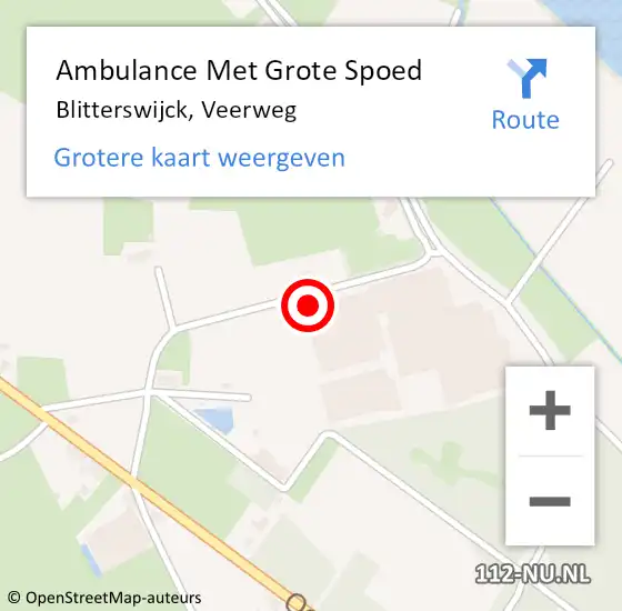 Locatie op kaart van de 112 melding: Ambulance Met Grote Spoed Naar Blitterswijck, Veerweg op 29 maart 2018 10:44