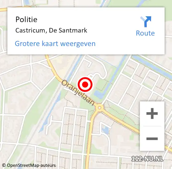 Locatie op kaart van de 112 melding: Politie Castricum, De Santmark op 29 maart 2018 10:44