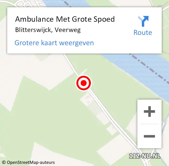 Locatie op kaart van de 112 melding: Ambulance Met Grote Spoed Naar Blitterswijck, Veerweg op 29 maart 2018 10:44