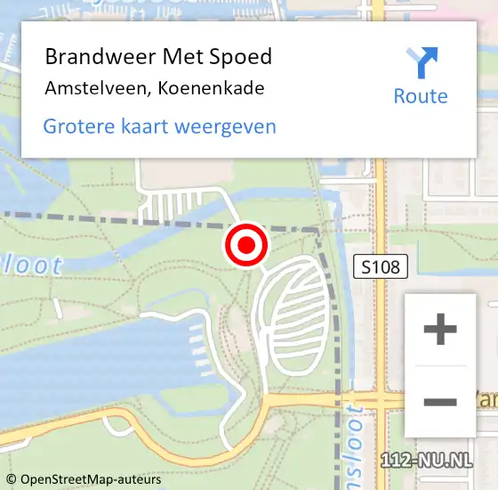 Locatie op kaart van de 112 melding: Brandweer Met Spoed Naar Amstelveen, Koenenkade op 29 maart 2018 11:36