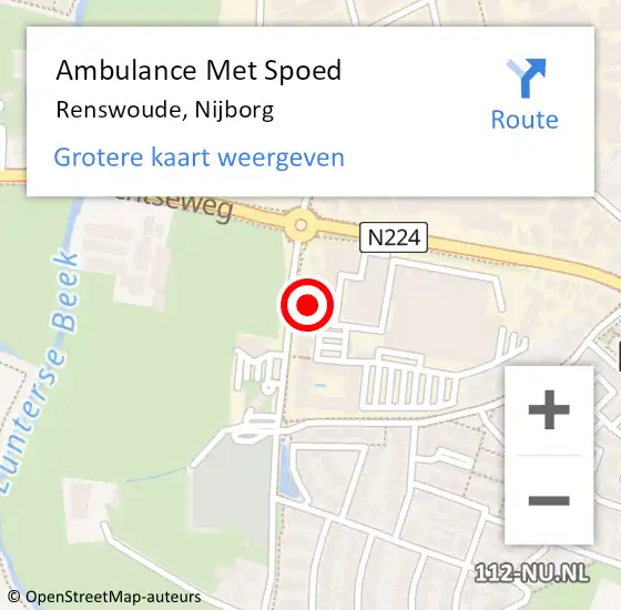 Locatie op kaart van de 112 melding: Ambulance Met Spoed Naar Renswoude, Nijborg op 29 maart 2018 12:19