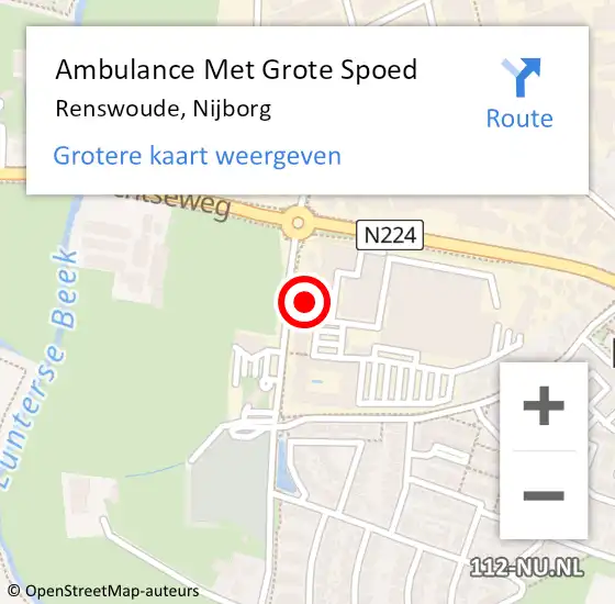 Locatie op kaart van de 112 melding: Ambulance Met Grote Spoed Naar Renswoude, Nijborg op 29 maart 2018 12:23