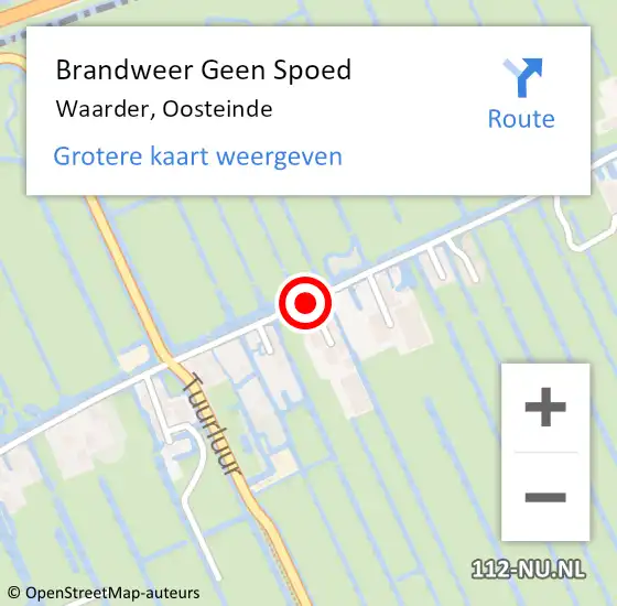 Locatie op kaart van de 112 melding: Brandweer Geen Spoed Naar Waarder, Oosteinde op 29 maart 2018 14:06
