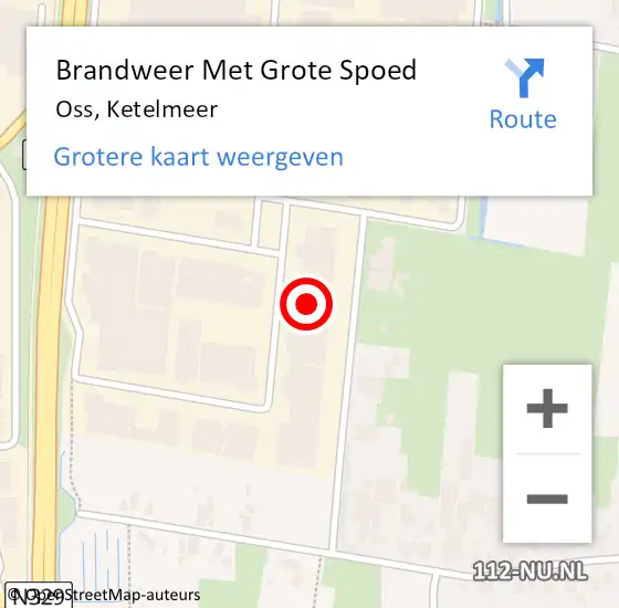 Locatie op kaart van de 112 melding: Brandweer Met Grote Spoed Naar Oss, Ketelmeer op 29 maart 2018 14:33
