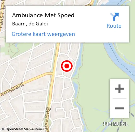 Locatie op kaart van de 112 melding: Ambulance Met Spoed Naar Baarn, de Galei op 29 maart 2018 14:55