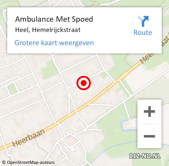 Locatie op kaart van de 112 melding: Ambulance Met Spoed Naar Heel, Hemelrijckstraat op 29 maart 2018 14:55