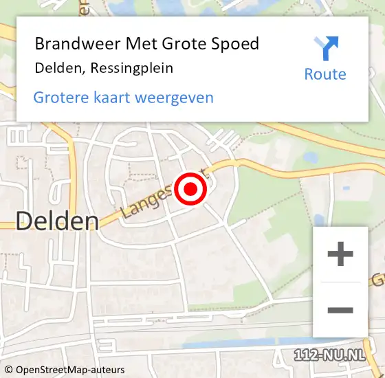 Locatie op kaart van de 112 melding: Brandweer Met Grote Spoed Naar Delden, Ressingplein op 29 maart 2018 15:06