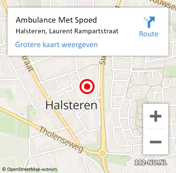 Locatie op kaart van de 112 melding: Ambulance Met Spoed Naar Halsteren, Laurent Rampartstraat op 29 maart 2018 16:20