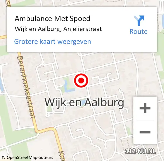 Locatie op kaart van de 112 melding: Ambulance Met Spoed Naar Wijk en Aalburg, Anjelierstraat op 29 maart 2018 16:42