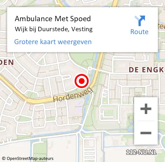Locatie op kaart van de 112 melding: Ambulance Met Spoed Naar Wijk bij Duurstede, Vesting op 29 maart 2018 17:52