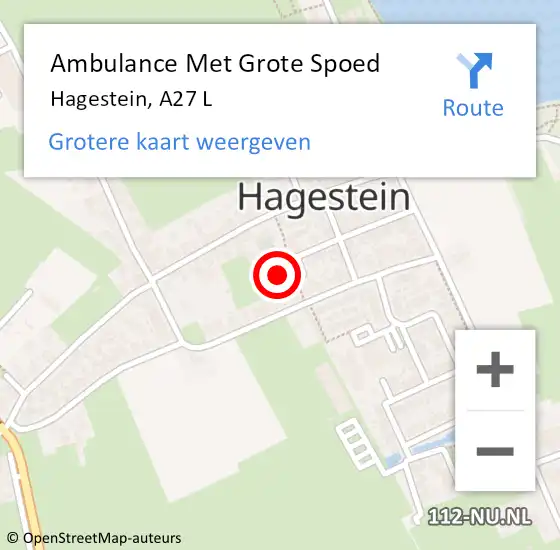 Locatie op kaart van de 112 melding: Ambulance Met Grote Spoed Naar Hagestein, A27 L op 29 maart 2018 18:24