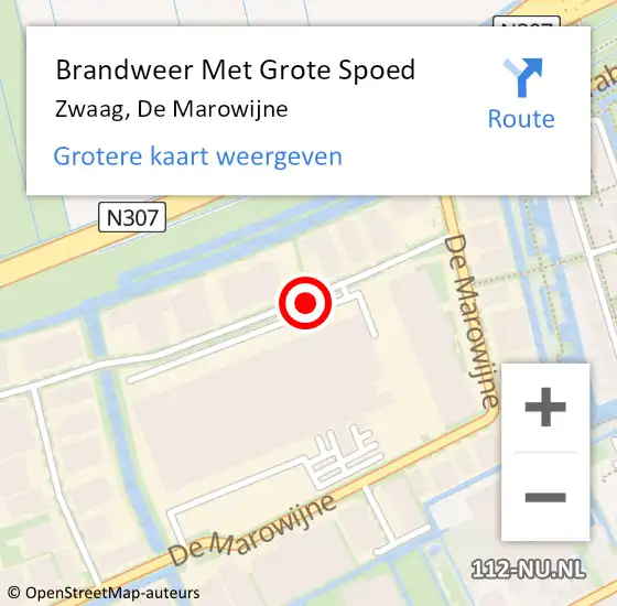 Locatie op kaart van de 112 melding: Brandweer Met Grote Spoed Naar Zwaag, De Marowijne op 29 maart 2018 18:52