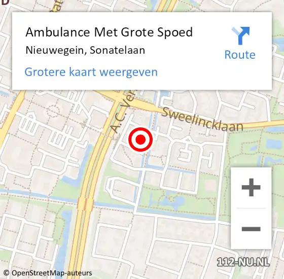 Locatie op kaart van de 112 melding: Ambulance Met Grote Spoed Naar Nieuwegein, Sonatelaan op 29 maart 2018 19:03