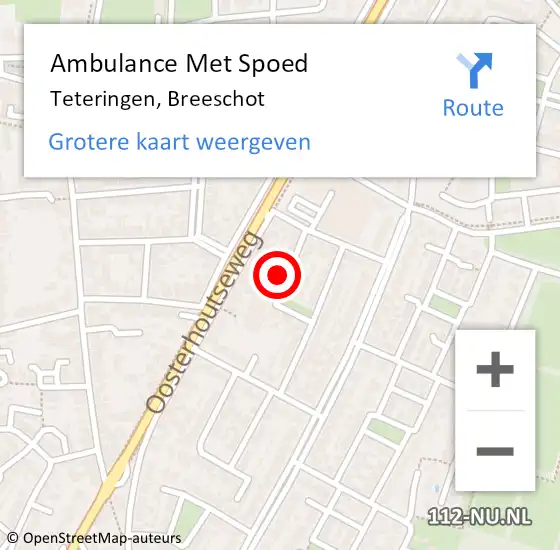 Locatie op kaart van de 112 melding: Ambulance Met Spoed Naar Teteringen, Breeschot op 29 maart 2018 19:15