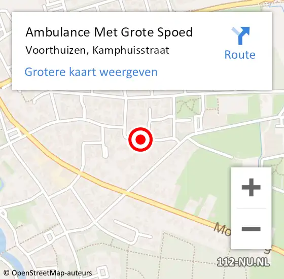 Locatie op kaart van de 112 melding: Ambulance Met Grote Spoed Naar Voorthuizen, Kamphuisstraat op 29 maart 2018 19:35