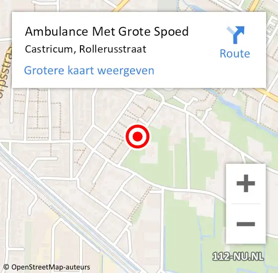Locatie op kaart van de 112 melding: Ambulance Met Grote Spoed Naar Castricum, Rollerusstraat op 29 maart 2018 19:57