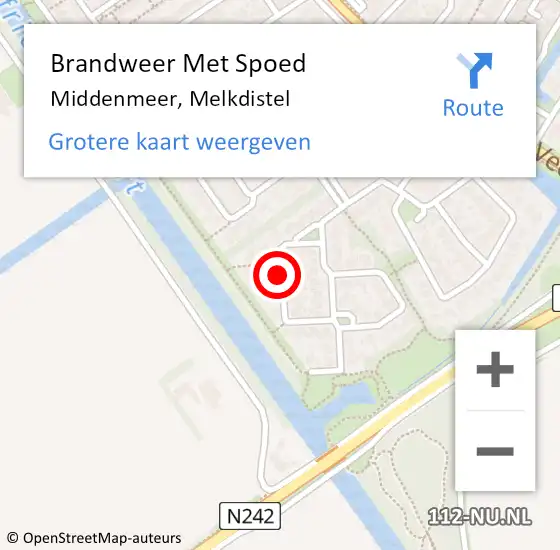 Locatie op kaart van de 112 melding: Brandweer Met Spoed Naar Middenmeer, Melkdistel op 29 maart 2018 20:03