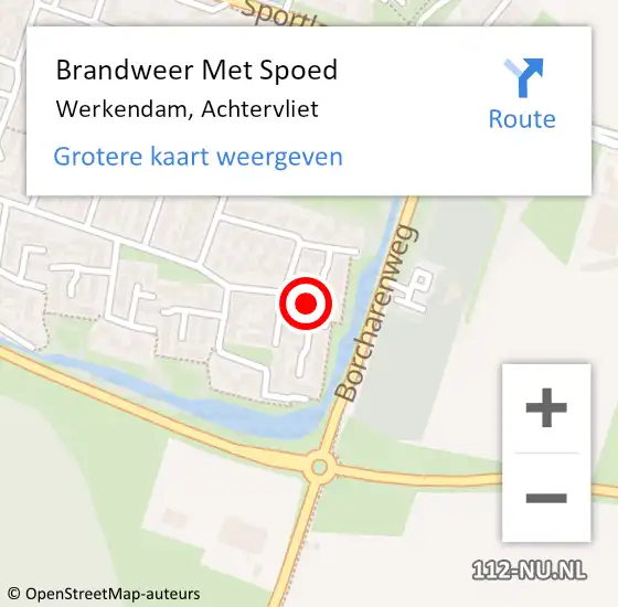 Locatie op kaart van de 112 melding: Brandweer Met Spoed Naar Werkendam, Achtervliet op 29 maart 2018 21:19