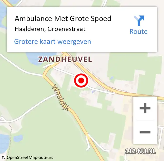Locatie op kaart van de 112 melding: Ambulance Met Grote Spoed Naar Haalderen, Groenestraat op 29 maart 2018 22:01