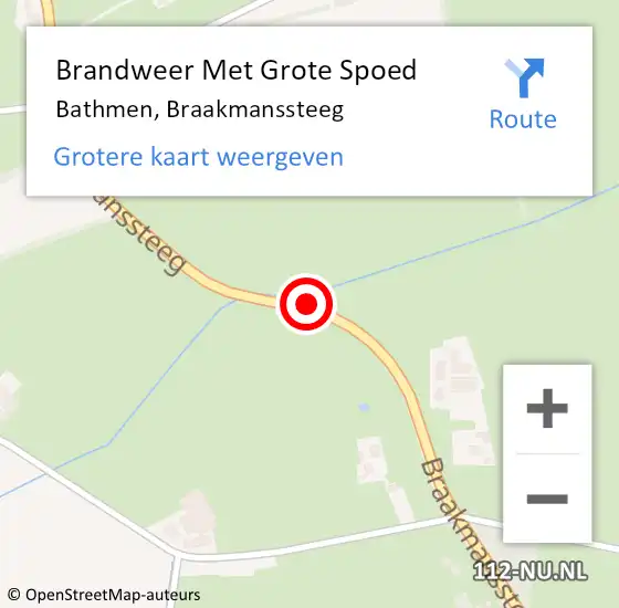 Locatie op kaart van de 112 melding: Brandweer Met Grote Spoed Naar Bathmen, Braakmanssteeg op 29 maart 2018 23:26