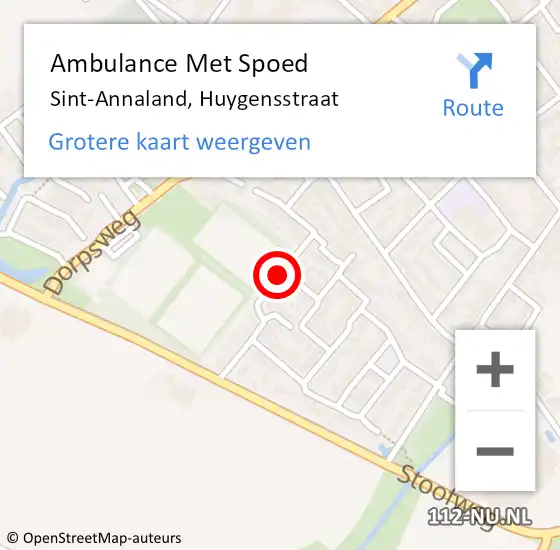 Locatie op kaart van de 112 melding: Ambulance Met Spoed Naar Sint-Annaland, Huygensstraat op 30 maart 2018 01:28