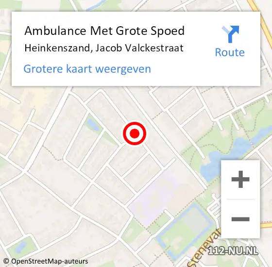 Locatie op kaart van de 112 melding: Ambulance Met Grote Spoed Naar Heinkenszand, Jacob Valckestraat op 30 maart 2018 02:41